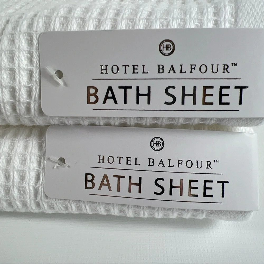 2 Pc Hotel Balfour Bath Sheets White Towels 34